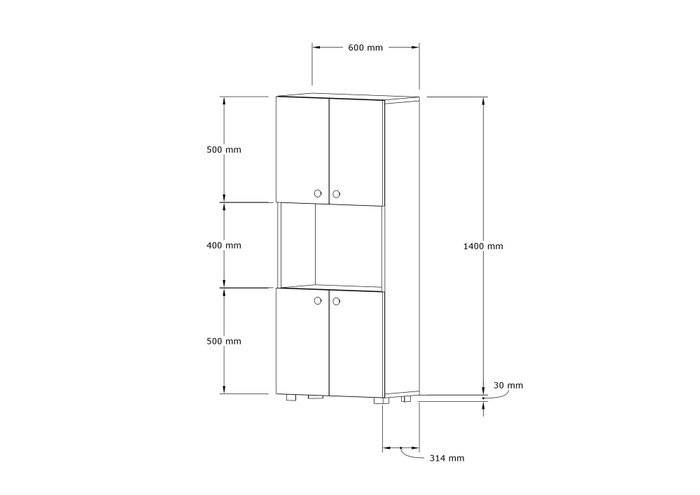 Hanah Home Armario de cocina Efe - Walnut Hanah Home Armario de cocina Efe - Walnut